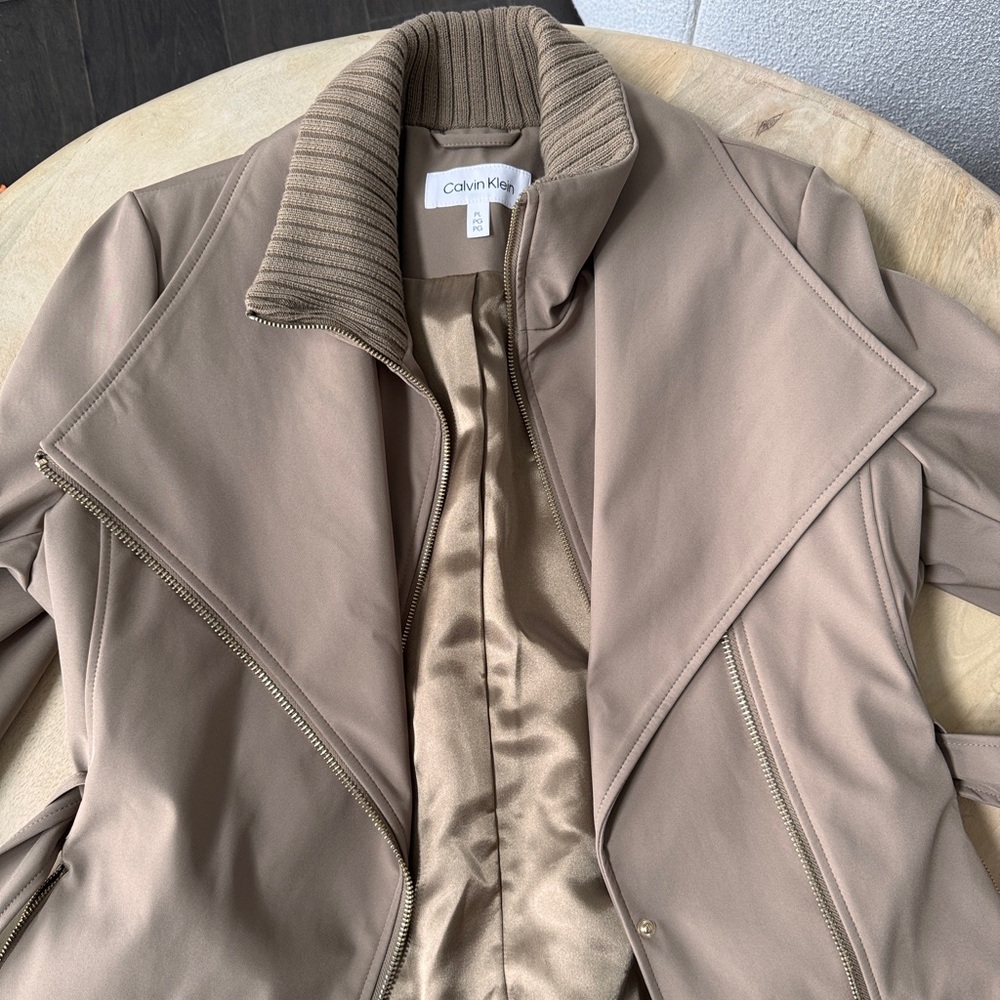Calvin Klein Taupe Zip-Up Jacket